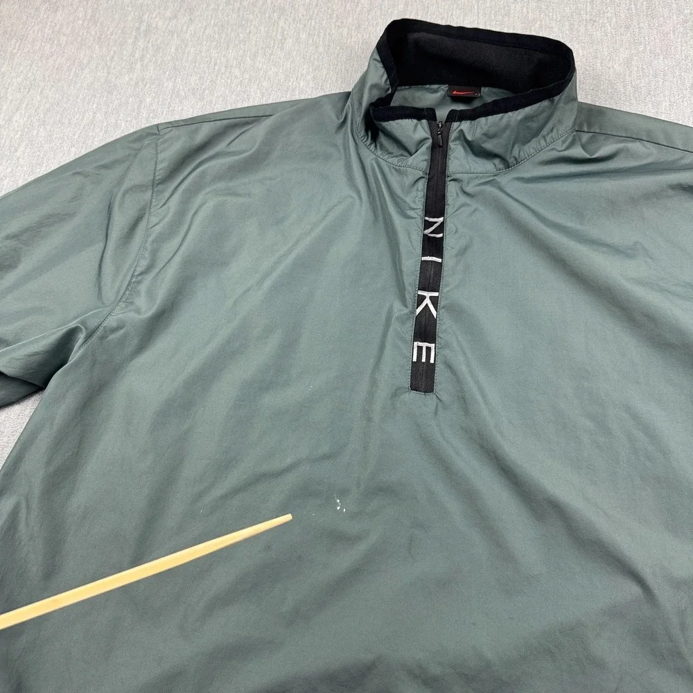 Vintage Nike Jacket Mens 2XL Green Windbreaker‎ 1/2 Zip Running Track Pullover